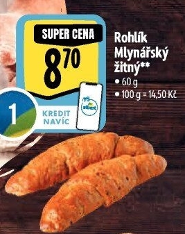 Rohlík Mlynářský žitný Albert