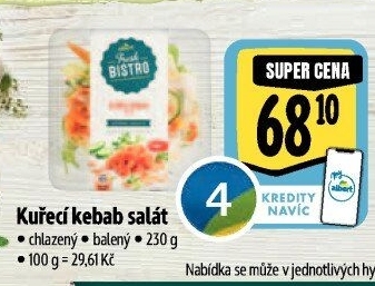 Salát kuřecí kebab Albert Fresh Bistro