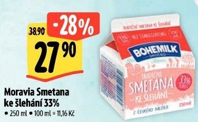 Smetana ke šlehání 33% Moravia