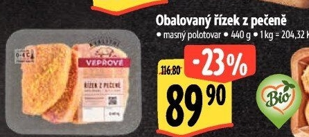 Vepřové řízky z pečeně obalované Albert