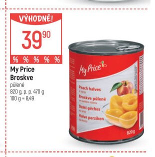 My Price Broskve půlené 820 g