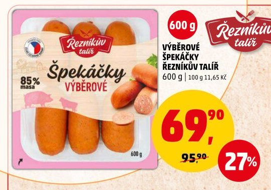 Výběrové špekáčky Řezníkův talíř 600 g