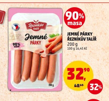 Jemné párky Řezníkův talíř 200 g