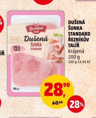 Dušená šunka standard Řezníkův talíř krájená 200 g