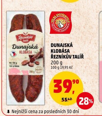 Dunajská klobása Řezníkův talíř 200 g