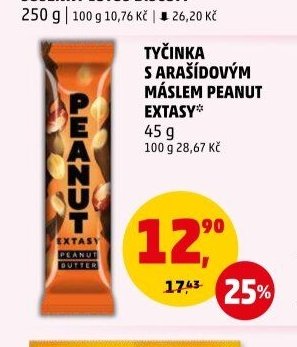 TYČINKA S ARAŠÍDOVÝM MÁSLEM PEANUT EXTASY