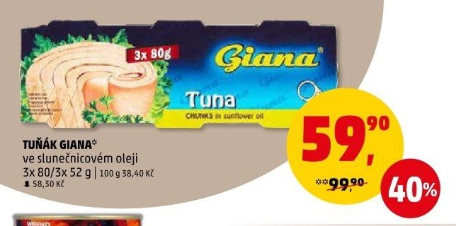 TUŇÁK GIANA ve slunečnicovém oleji