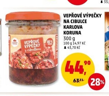 VEPŘOVÉ VÝPEČKY NA CIBULCE KARLOVA KORUNA