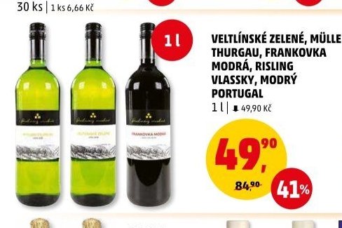 VELTLÍNSKÉ ZELENÉ, MÜLLER THURGAU, FRANKOVKA MODRÁ, RISLING VLASSKY, MODRÝ PORTUGAL