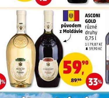 ASCONI GOLD různé druhy 0,75 l