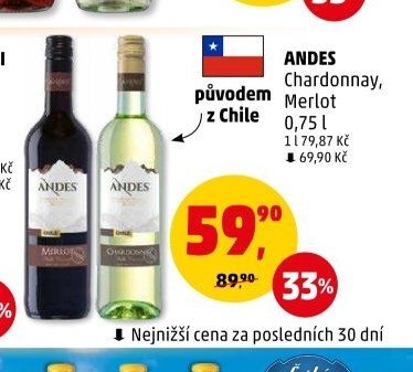 ANDES Chardonnay, Merlot 0,75 l