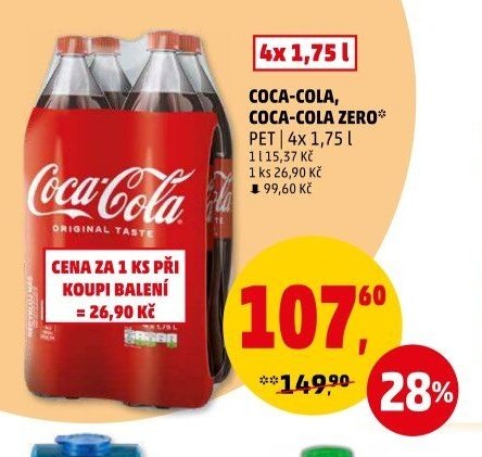 Coca-Cola, Coca-Cola Zero PET 4x 1,75 l