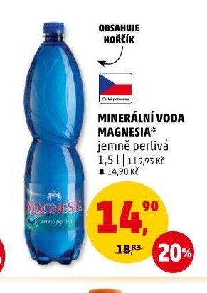 Minerální voda Magnesia jemně perlivá 1,5 l