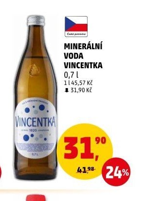 Minerální voda Vincentka 0,7 l