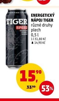 Energetický nápoj Tiger různé druhy plech 0,5 l