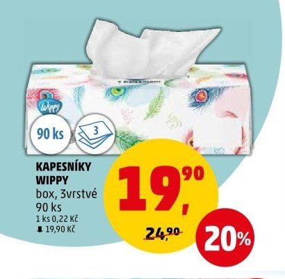 KAPESNÍKY WIPPY box, 3vrstvé 90 ks