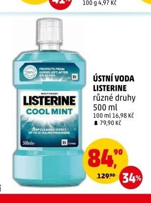 ÚSTNÍ VODA LISTERINE různé druhy 500 ml