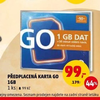 PŘEDPLACENÁ KARTA GO 1GB