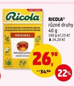 Bylinné bonbony Ricola