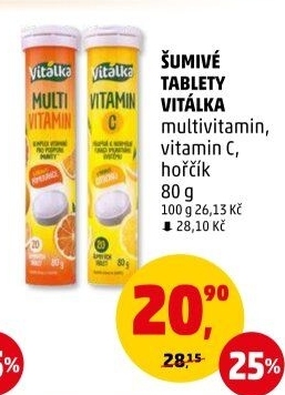 Doplněk stravy Šumivé tablety Vitálka