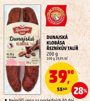 Dunajská klobása Řezníkův talíř