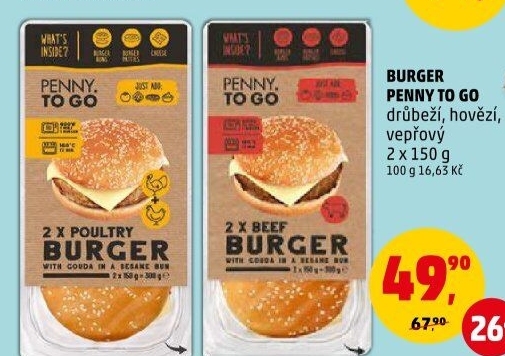 Hovězí burger Penny To Go