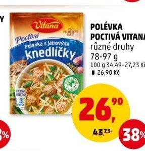 Instantní polévky Poctivá polévka Vitana