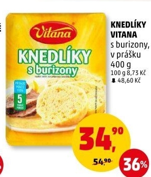 Knedlíky v prášku s burizony Vitana