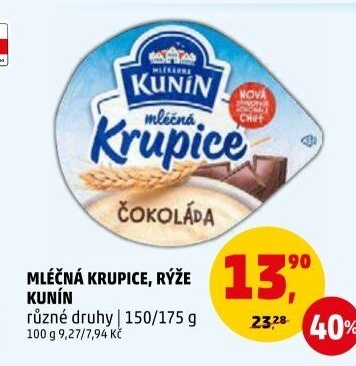 Mléčná krupice Mlékárna Kunín