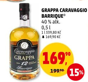 Pálenka Grappa Caravaggio Barrique