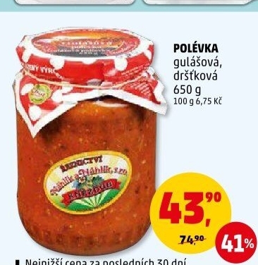 Polévka gulášová Řeznictví Kněždub Náhlík&