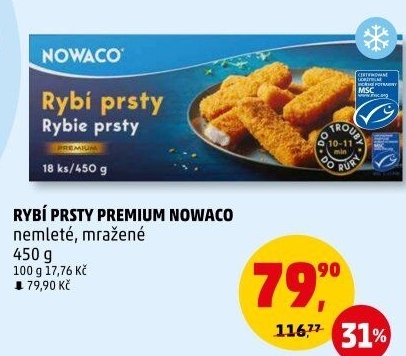 Rybí prsty nemleté mražené Nowaco Premium