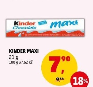 Tyčinka čokoládová mléčná Maxi Kinder