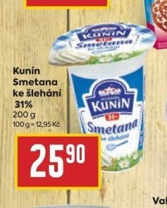 Kunín Smetana ke šlehání 31%