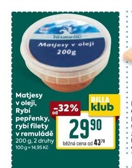 Matjesy v oleji, Rybí pepřenky, rybí filety v remuládě