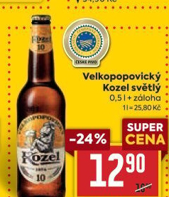 Pivo světlé výčepní 10°Velkopopovický Kozel