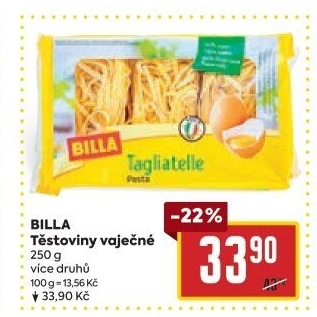 Těstoviny vaječné Billa