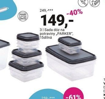Sada dóz na potraviny „PARKER“, 15dílná