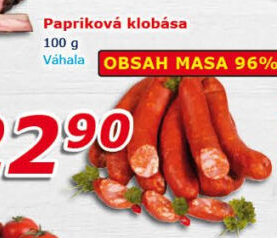 Papriková klobása Váhala