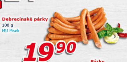 Párky debrecínské Maso uzeniny Písek