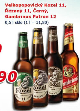 Pivo ležák 11° Řezaný Velkopopovický Kozel