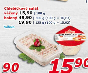 Salát chlebíčkový Váhala