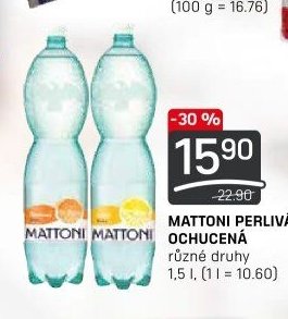 MATTONI PERLIVÁ OCHUCENÁ různé druhy