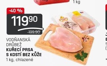 VODŇANSKÁ DRŮBEŽ KUŘECÍ PRSA S KOSTÍ BEZ KŮŽE