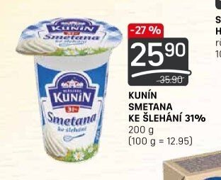 Kunín smetana ke šlehání 31%