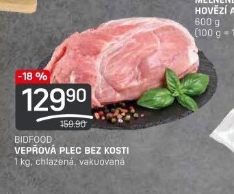 BIDFOOD VEPŘOVÁ PLEC BEZ KOSTI