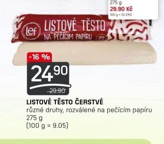 Listové těsto čerstvé
