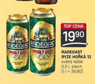 RADEGAST RYZE HOŘKÁ 12 světlý ležák 0,5 l