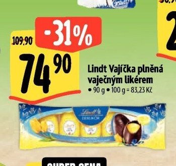 Lindt Vajíčka plněná vaječným likérem