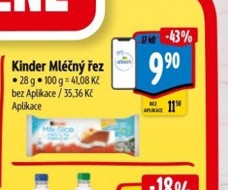 Kinder Mléčný řez